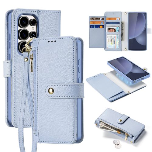 Dux Ducis Lawa Leather Case Samsung Galaxy S25 Ultra with Detachable Magnetic Wallet tok, kék