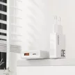 GaN Dudao A30EUL 30W USB-A / USB-C Wall Charger + USB-C - Lightning kábel, fehér
