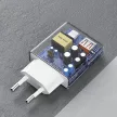 GaN Dudao A30EUL 30W USB-A / USB-C Wall Charger + USB-C - Lightning kábel, fehér