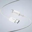 GaN Dudao A30EUL 30W USB-A / USB-C Wall Charger + USB-C - Lightning kábel, fehér