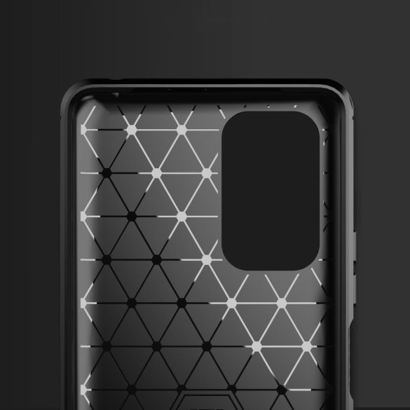 Carbon Case Flexible Xiaomi Redmi Note 10 Pro hátlap, tok, fekete