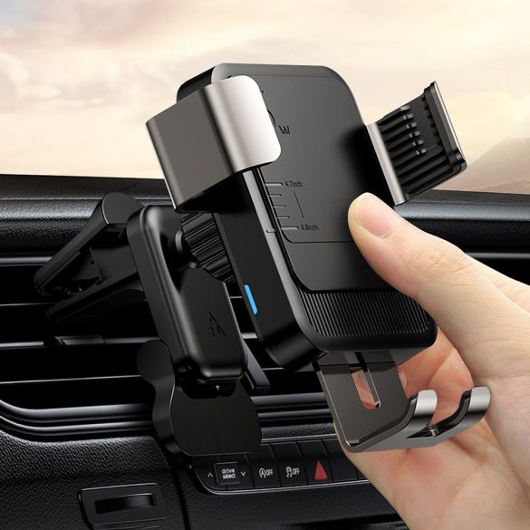Joyroom JR-ZS220 Gravity Car Charger 15W univerzális autós telefontartó és QI indukciós vezetéknélküli töltő műszerfalra, fekete