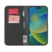 Puro Wallet Detachable MagSafe 2in1 PU Leather Case with Flap and Wallet iPhone 15 tok, fekete