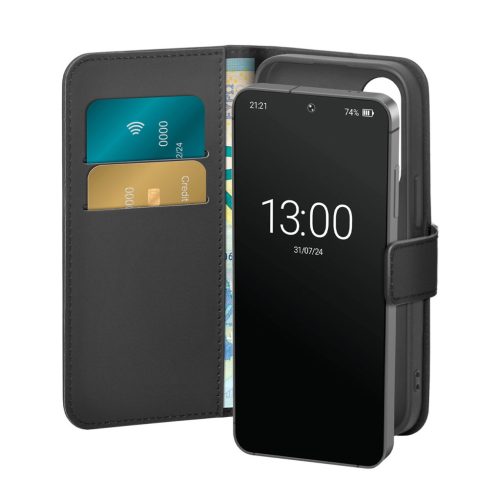 Puro Booklet Case with Flip and Wallet Samsung Galaxy S25 Plus tok, fekete