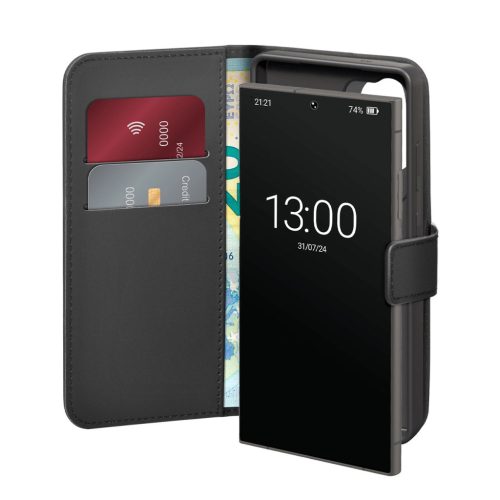 Puro Booklet Case with Flip and Wallet Samsung Galaxy S25 Ultra tok, fekete