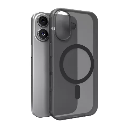 Puro Daylight Magsafe Compatible Silicone Case iPhone 17 Translucent tok, fekete