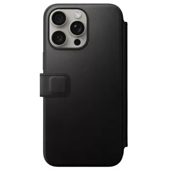   Nomad Modern Leather Folio case for iPhone 15 Pro Max 6,7" tok, fekete