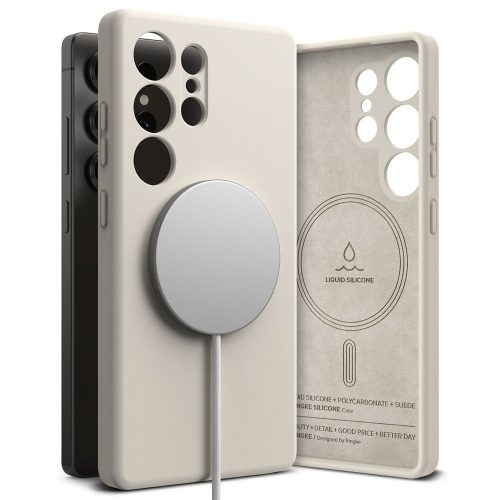 RINGKE SILICONE MAGNETIC MAGSAFE SAMSUNG GALAXY S25 ULTRA tok, bézs