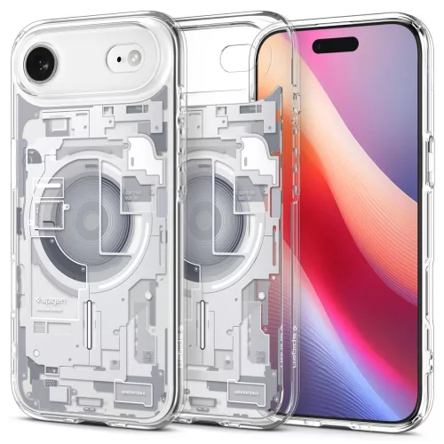 Spigen Ultra Hybrid Mag Magsafe case iPhone 17 Air Zero One tok, átlátszó-titánium
