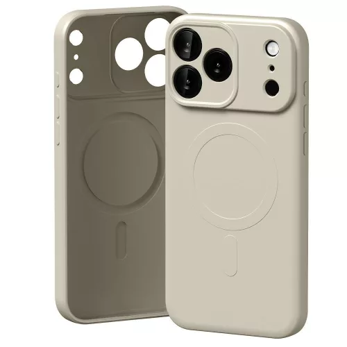 Mercury Semi-Silicone MagSafe Case iPhone 17 Pro Max tok, bézs