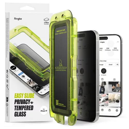 RINGKE EASY SLIDE 2-PACK iPhone 17 PRIVACY betekintésvedő edzett üvegfólia