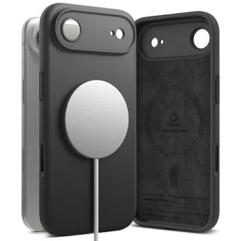   Ringke Silicone Magnetic MagSafe Case iPhone 17 Air tok, fekete