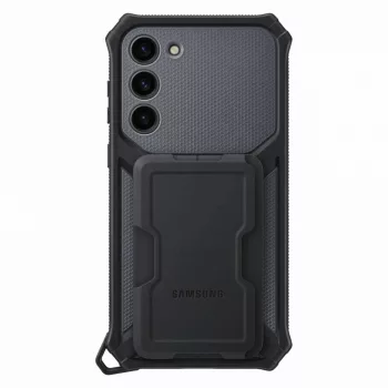   Samsung Robusztus Gadget tok Samsung Galaxy S23 Plus, EF-RS916CBEGWW, robusztus tok, gyűrűs tartó állvány, szürke
