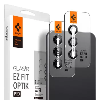   Spigen Optik TR EZ FIT Samsung Galaxy S23 FE 2db lencsevédő üvegfólia, fekete