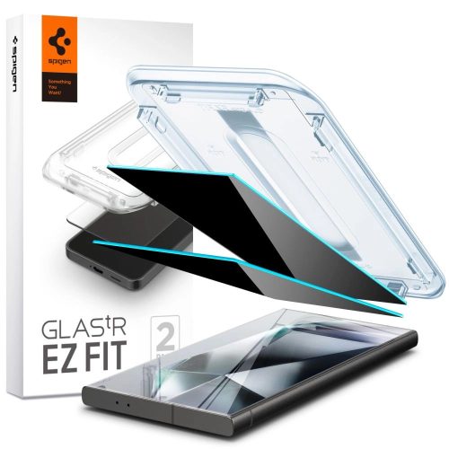 Spigen Glas.tR EZ Fit Privacy Tempered Glass Samsung Galaxy S24 Ultra 2 db betekintésvédő üvegfólia