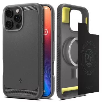   Spigen Rugged Armor Mag Magsafe case iPhone 16 Pro Max 6,9" tok, szürke