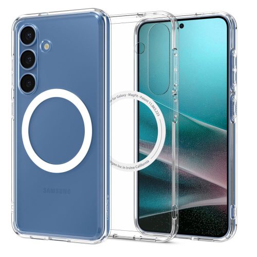 Spigen Ultra Hybrid Mag MagSafe Case Samsung Galaxy S25 Plus Plus Clear tok, fehér