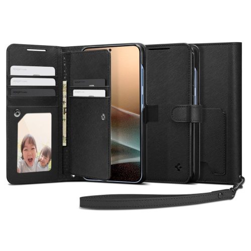 SPIGEN WALLET Samsung GALAXY S25 Plus PLUS tok, fekete