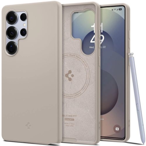 Spigen Silicone Fit Mag case Samsung Galaxy S25 Ultra tok, titanium