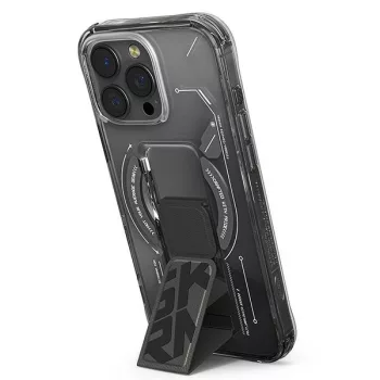   Helio iPhone 16 Pro 6.3", Magnetic Charging + Grip Stand tok, fekete