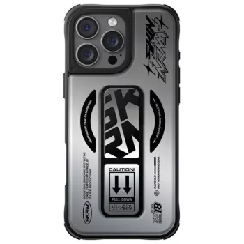   Kira Kobai iPhone 16 Pro, 6.3" Magnetic Charging Grip Stand chrome tok, ezüst