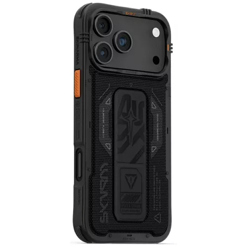 Skinarma Phantom Case iPhone 17 Pro Max Magnetic Charging + Grip Stand tok, fekete