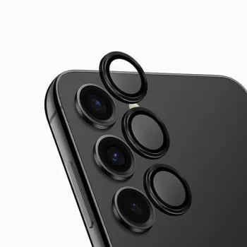   UNIQ Optix alumínium kamera objektívvédő edzett üvegfólia Samsung Galaxy S24 éjfekete