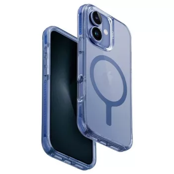   UNIQ tok Combat iPhone 16 Plus 6.7" Magclick Charging tok, átlátszó-kék