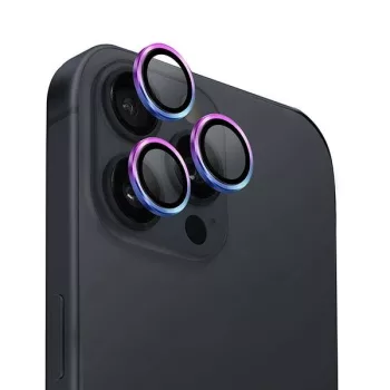   Uniq Optix alumínium kameravédő iPhone 16 Pro 6.3" / 16 Pro Max 6.9" irizáló kamera lencse üvegfólia applikátorral