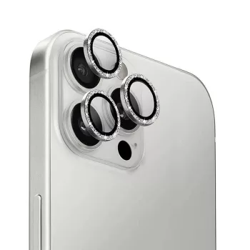   Uniq Optix Aluminum Camera Lens Protector iPhone 16 Pro 6.3" / 16 Pro Max 6.9" white shimmer camera lens glass with applicator