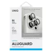 Uniq Optix Aluminum Camera Lens Protector iPhone 16 Pro 6.3" / 16 Pro Max 6.9" white shimmer camera lens glass with applicator