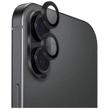   Uniq Optix Aluminum Camera Lens Protector iPhone 17 with Applicator - kameravédő, fekete