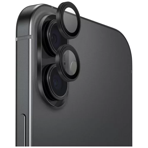 Uniq Optix Aluminum Camera Lens Protector iPhone 17 with Applicator - kameravédő, fekete