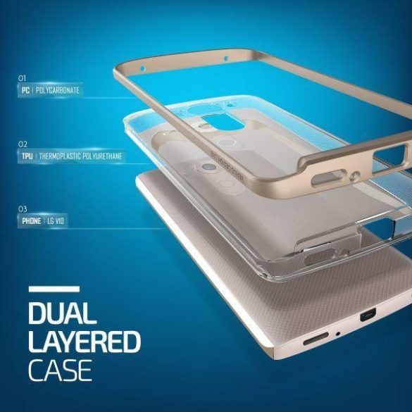 VRS Design (VERUS) LG V10 Crystal Bumper hátlap, tok, arany