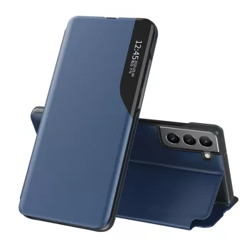   Eco Leather View Case oldalra nyíló tok Samsung Galaxy S22 Plus, kék