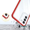 Clear 3in1 Case Samsung Galaxy S22 Plus ütésálló hátlap, tok, átlátszó-piros