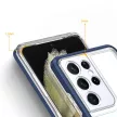 Clear 3in1 Case Samsung Galaxy S22 Ultra ütésálló hátlap, tok, átlátszó-kék