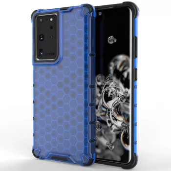   Honeycomb Case Samsung Galaxy S22 Ultra ütésálló hátlap, tok, kék