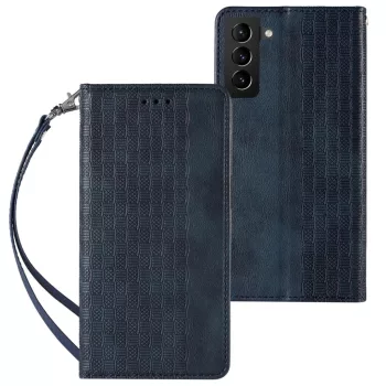   Magnet Strap oldalra nyíló tok Samsung Galaxy S22 Plus, kék