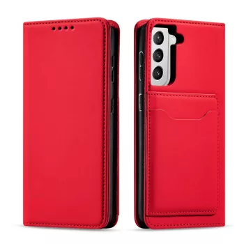   Magnet Case Samsung Galaxy S22 Plus oldalra nyíló tok, piros
