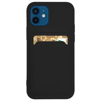   Card Case Silicone Cover Wallet with Card Slot tokSamsung Galaxy S22 Plus, fekete