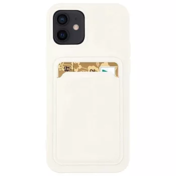   Card Case Silicone Cover Wallet with Card Slot tokSamsung Galaxy S22 Plus, fehér