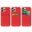 Card Case Silicone Cover Wallet with Card Slot tokSamsung Galaxy S22 Plus, fehér