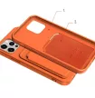 Card Case Silicone Cover Wallet with Card Slot tokSamsung Galaxy S22 Plus, rózsaszín