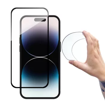   Wozinsky Full Cover Flexi Nano Glass Edzett üvegfólia iPhone 14 Pro Max flexible with a fekete kerettel
