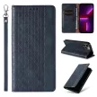 Magnet Strap Case iPhone 14 Plus Flip Wallet Mini Lanyard Stand tok, kék