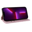 Magnet Strap Case iPhone 14 Plus Flip Wallet Mini Lanyard Stand tok, rózsaszín