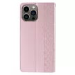 Magnet Strap Case iPhone 14 Pro Flip Wallet Mini Lanyard Stand tok, rózsaszín