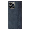 Magnet Strap Case iPhone 14 Pro Max Flip Wallet Mini Lanyard Stand tok, kék
