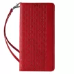 Magnet Strap Case iPhone 14 Pro Max Flip Wallet Mini Lanyard Stand tok, piros